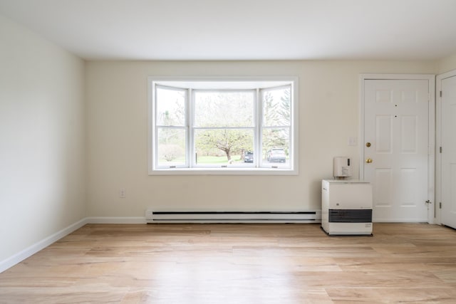 3 Great Pond Ter Unit 3, Cape Elizabeth, ME 04107 - empty room featuring baseboards, light wood-style flooring, and a baseboard radiator
