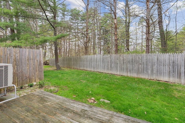 view of yard with a deck