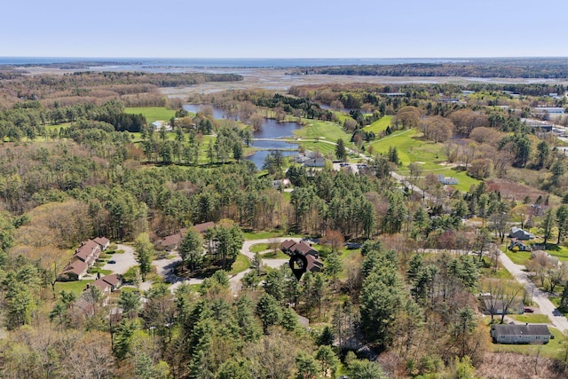 aerial overview of property's location with a large body of water