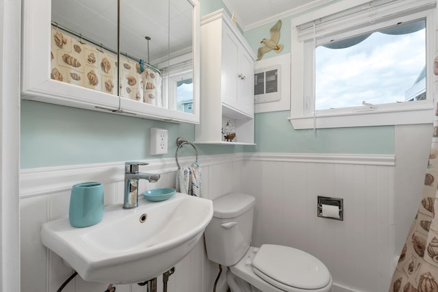 273 Webhannet Dr Unit 8, Wells, ME 04090 - full bath featuring a sink, wainscoting, toilet, and crown molding
