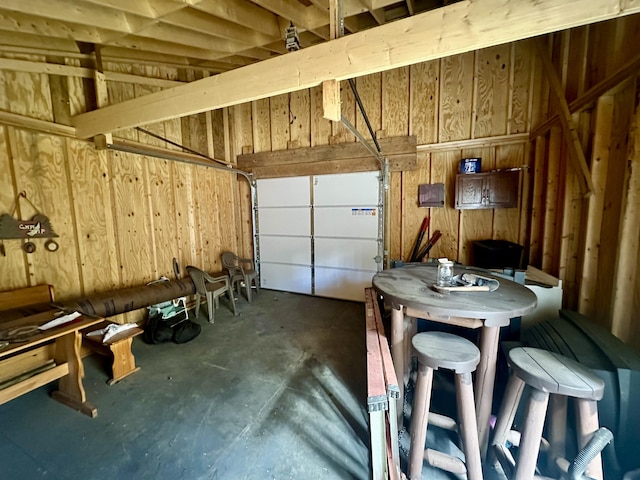 42 Cyrs Siding Rd, Saint Albans, ME 04971 - garage featuring wood walls