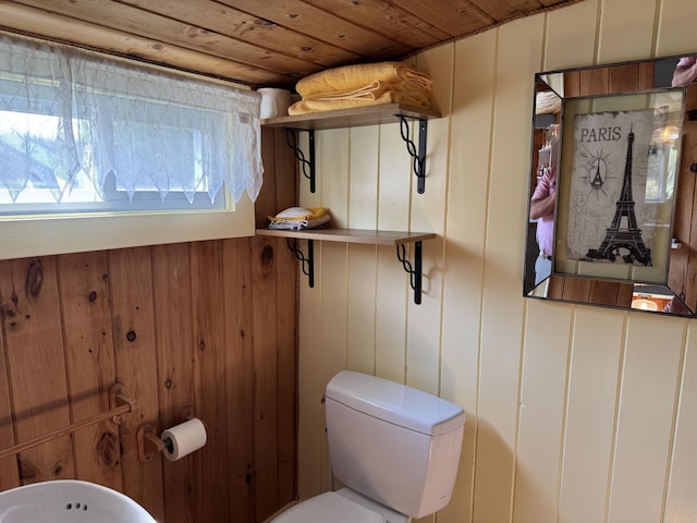 76 Post Rd Unit C9, Wells, ME 04090 - bathroom featuring wooden ceiling and wood walls