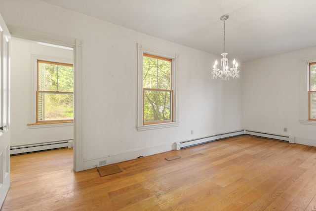 44 Pascal Ave, Rockport, ME 04856 - unfurnished room featuring a baseboard radiator, wood finished floors, and plenty of natural light