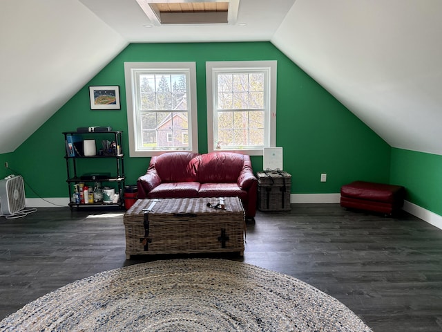 26 Hamilton Dr, Vinalhaven, ME 04863 - additional living space with wood finished floors, vaulted ceiling, and baseboards