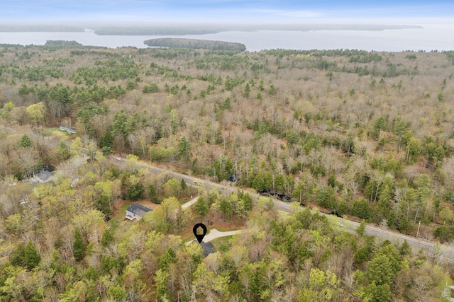 aerial view of property's location with a forest