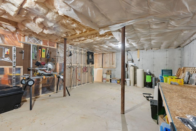 view of unfinished below grade area