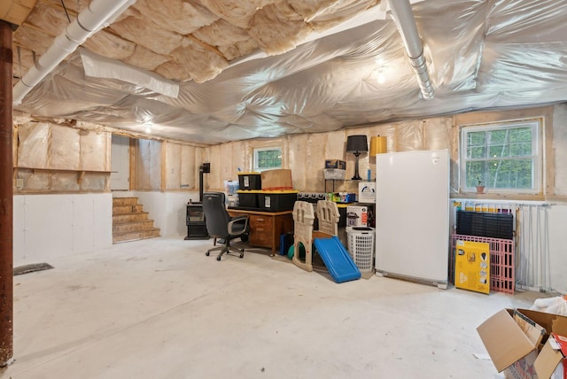 below grade area featuring stairs