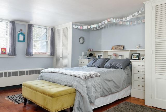 63 Fletcher St, Kennebunk, ME 04043 - bedroom featuring radiator and wood finished floors