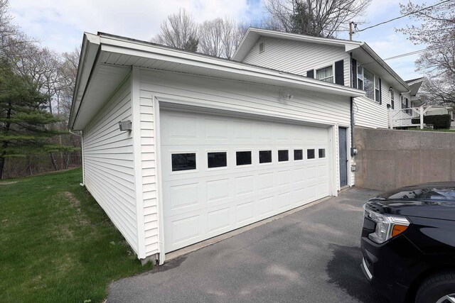 garage with driveway