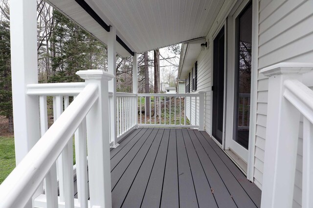 deck with covered porch