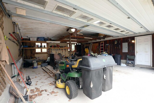 garage featuring electric panel