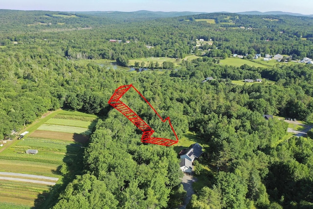 71 Reynolds Rd, Brooks, ME 04921 - aerial overview of property's location with a forest and property boundaries highlighted