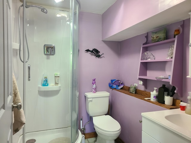 71 Reynolds Rd, Brooks, ME 04921 - bathroom with a stall shower and vanity