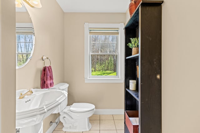 4 Geary Way, Falmouth, ME 04105 - bathroom with tile patterned flooring, baseboards, toilet, and a sink