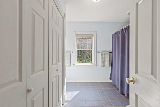 4 Geary Way, Falmouth, ME 04105 - full bathroom with tile patterned floors, a closet, a shower with curtain, and baseboards
