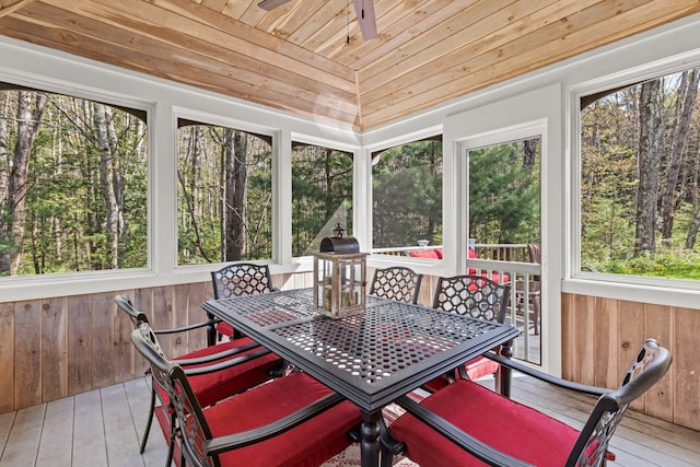 4 Geary Way, Falmouth, ME 04105 - sunroom featuring outdoor dining area and a ceiling fan