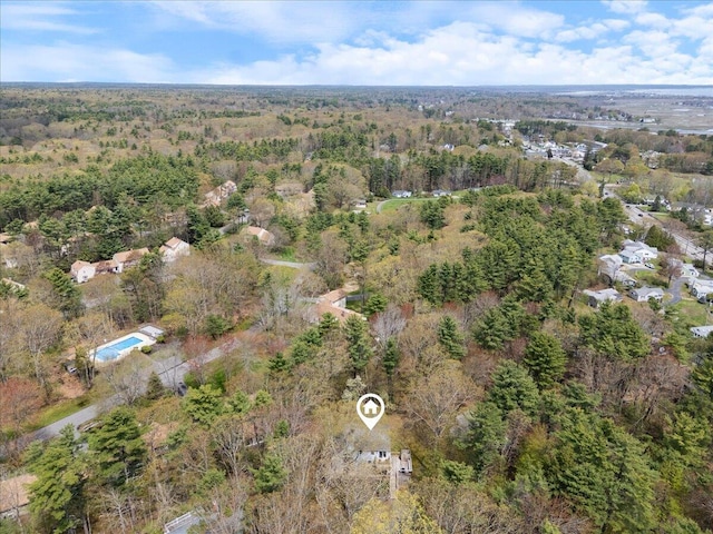 25 Sawmill Ln, Ogunquit, ME 03907 - aerial overview of property's location featuring a heavily wooded area