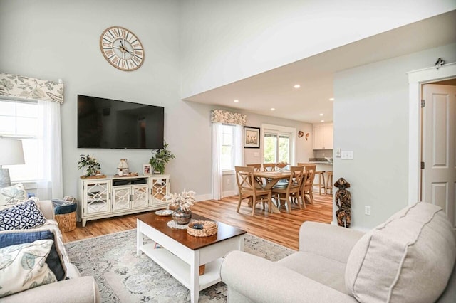 10 Haleys Ct Unit 22, Wells, ME 04090 - living room featuring light wood-style floors and recessed lighting
