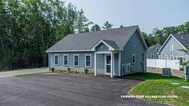 10 Haleys Ct Unit 22, Wells, ME 04090 - view of front of home with central air condition unit and a shingled roof