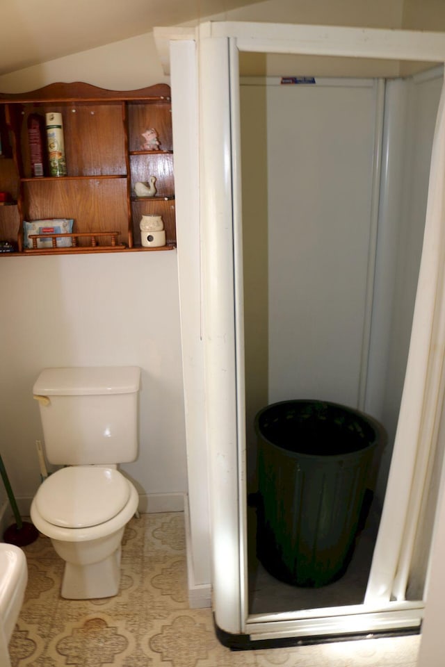 68 Salmon Rd, Madison, ME 04950 - bathroom with toilet, baseboards, and tile patterned floors