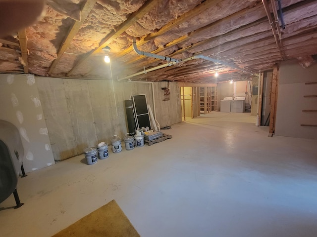 239 Pierce Rd Unit 2B, Brewer, ME 04412 - unfinished below grade area with washing machine and dryer