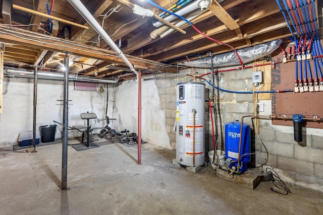 2 Airport Rd, Turner, ME 04282 - unfinished basement featuring water heater and a water pressure tank