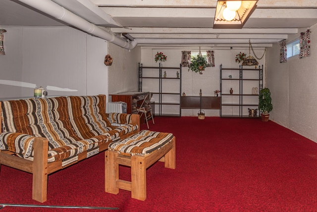 living area with carpet and healthy amount of natural light