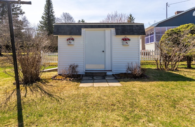 view of shed