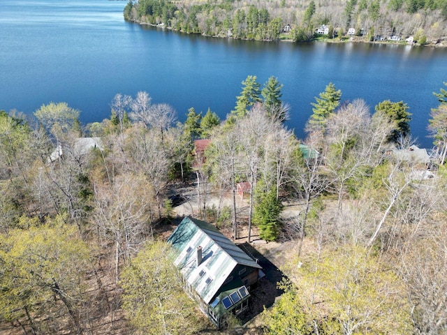 50 Widgeon Rd, Madison, ME 04950 - drone / aerial view with a wooded view and a water view