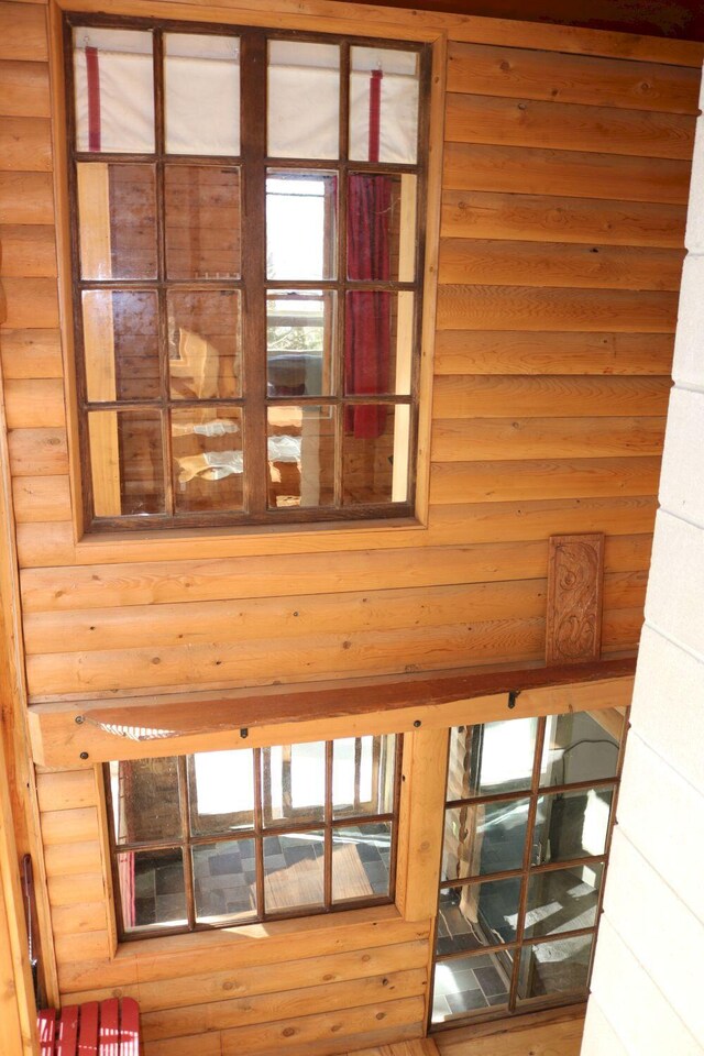50 Widgeon Rd, Madison, ME 04950 - interior space with log walls