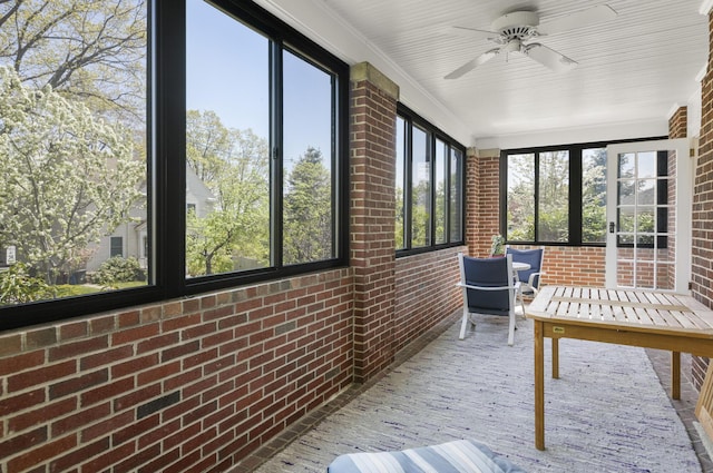 14 Highland St, Portland, ME 04103 - sunroom with brick wall