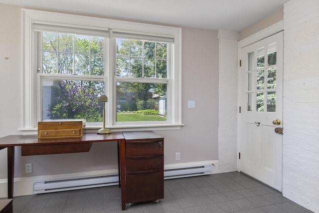 14 Highland St, Portland, ME 04103 - foyer with a baseboard heating unit and tile patterned flooring