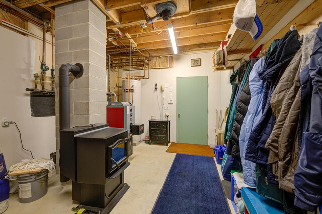 229 Stone Rd, Newfield, ME 04095 - unfinished basement with water heater