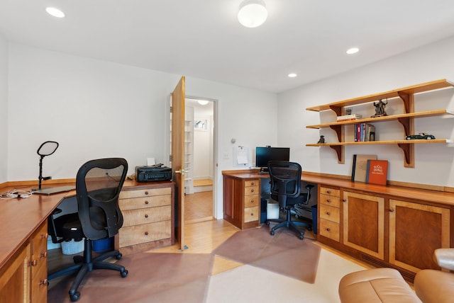 388 High Head Rd, Harpswell, ME 04079 - office featuring recessed lighting and light wood finished floors