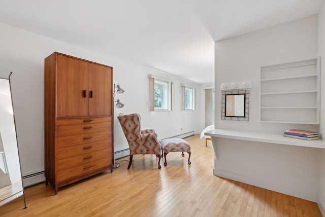 388 High Head Rd, Harpswell, ME 04079 - sitting room featuring light wood-style floors and baseboard heating