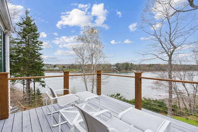 388 High Head Rd, Harpswell, ME 04079 - wooden deck featuring a water view