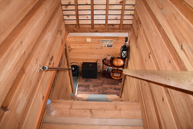 1352 Main Rd, Carroll Plt, ME 04487 - stairway with wood walls