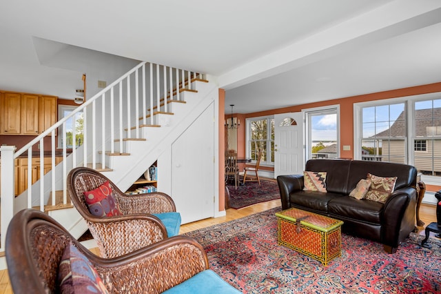 20 Long Point Is, Harpswell, ME 04079 - living room with stairs and wood finished floors