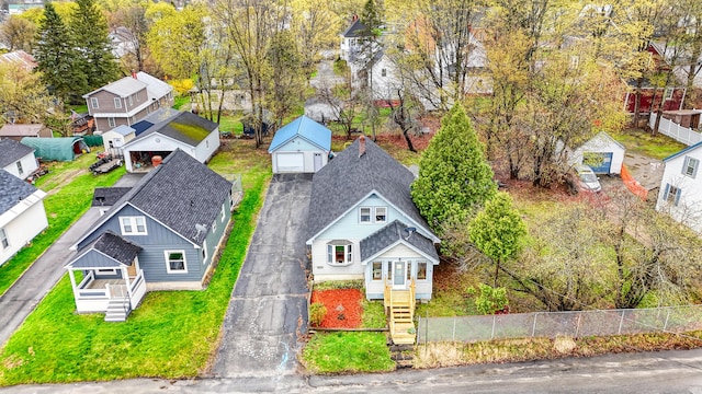 aerial view of residential area