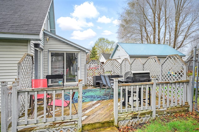 wooden terrace with fence