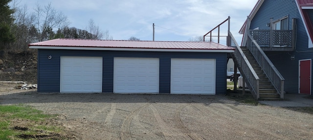 view of detached garage