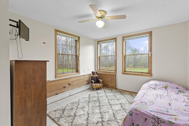 150 Holmes Rd, Scarborough, ME 04074 - bedroom featuring a ceiling fan and tile patterned flooring