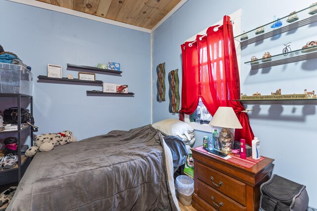bedroom featuring wood ceiling
