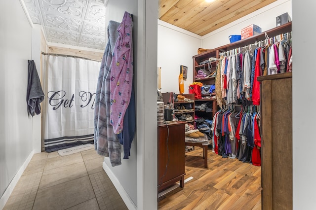 view of walk in closet