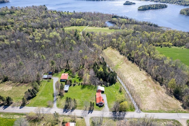 225 Todds Corner Rd, Saint Albans, ME 04971 - aerial overview of property's location featuring a large body of water and a heavily wooded area