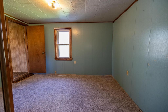 225 Todds Corner Rd, Saint Albans, ME 04971 - unfurnished room with carpet flooring, a decorative wall, and ornamental molding