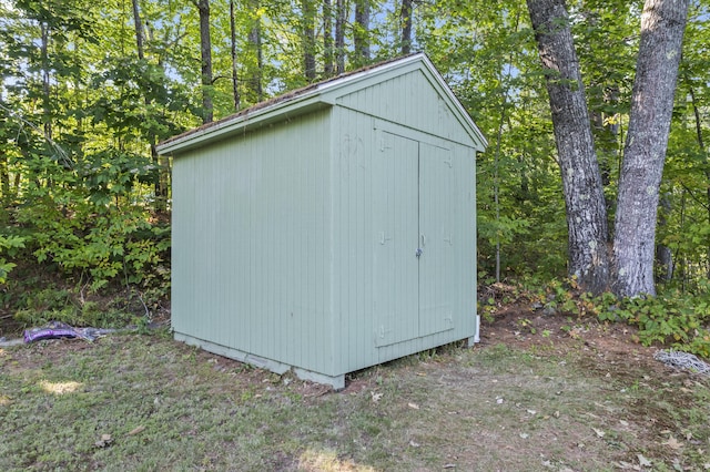 view of shed