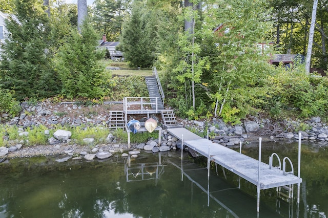 dock featuring stairway