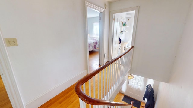 21 Fern St, Bangor, ME 04401 - stairway with wood finished floors and baseboards