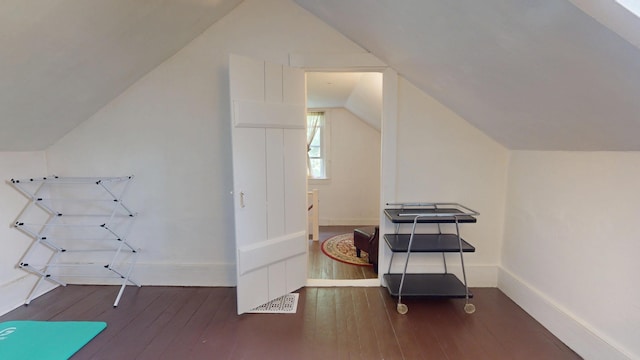 21 Fern St, Bangor, ME 04401 - additional living space featuring lofted ceiling, hardwood / wood-style flooring, and baseboards
